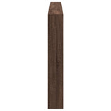 Headboard Cabinet with LED Brown Oak 220x17x102 cm 839230