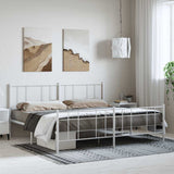 Metal Bed Frame without Mattress with Footboard White 193x203cm 352553
