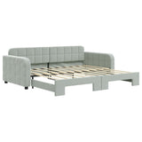 Daybed with Trundle without Mattress Light Grey 90x190 cm 3197019