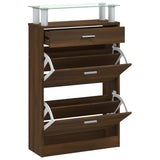 Shoe Cabinet Brown Oak 63x24x104 cm Engineered Wood 342569