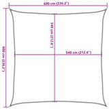 Sunshade Sail 160 g/m Square Light Grey 6x6 m HDPE 4001971