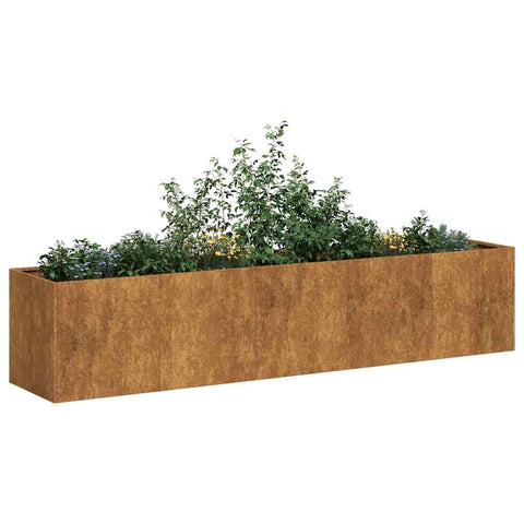 ZNTS Planter Rusty 200x40x40 cm Weathering Steel 860688