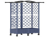 Raised Bed with Trellis and Roof Grey 124 x 40 x 129 cm PP 3423019