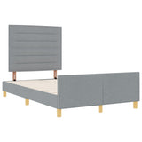 ZNTS Bed Frame Light Grey 120x200 cm Fabric 3344641