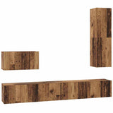 Wall TV Cabinet Wall-mounted 4 pcs Old Wood Engineered Wood 3393174