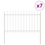 Garden Fence White 11.9 x 0.8 m Powder-coated steel 3334139