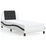 Bed Frame without Mattress "Zadar" White and Black 90x200 cm Faux Leather 3208162