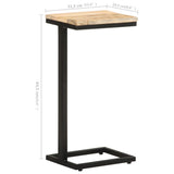 ZNTS Side Tables 2 pcs 31.5x24.5x64.5 cm Rough Mango Wood 321970