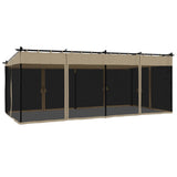 Gazebo with Mesh Walls Taupe 6x3 m Steel 4003916