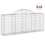 Arched Gabion Baskets 18 pcs 200x30x80/100 cm Galvanised Iron 3146103