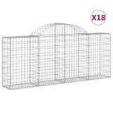 Arched Gabion Baskets 18 pcs 200x30x80/100 cm Galvanised Iron 3146103