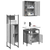 3 Piece Bathroom Cabinet Set Grey Sonoma Engineered Wood 3214758