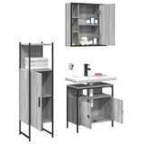ZNTS 3 Piece Bathroom Cabinet Set Grey Sonoma Engineered Wood 3214758