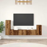 4 Piece TV Cabinet Set Wall-mounted Old Wood Engineered Wood 3329215