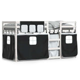 Bunk Bed without Mattress White&Black 90x190 cm Single Solid Wood Pine 3283907
