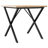 ZNTS Dining Table X-Frame 90x90x75.5 cm Solid Wood Pine and Steel 3282762