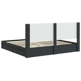 Bed Frame with Storage and Headboard Black 200 x 200 cm 3413996
