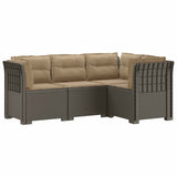 4-Seater Garden Sofa with Cushions Rattan Look PP Light Grey 3443992