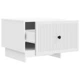 Coffee Table with Drawer White 49 x 50 x 40 cm Engineered Wood 894045