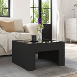 ZNTS Coffee Table with Infinity LED Black 50x50x30 cm 847603