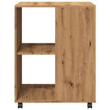 ZNTS Side Table with Wheels Artisian Oak 55x60x78 cm Engineered Wood 853163