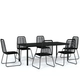 7 Piece Garden Dining Set Black 3099093