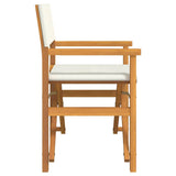 Folding Director's Chairs 2 pcs Cream Solid Wood Teak 4008512