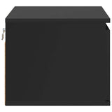 Wall-mounted Bedside Cabinet with LED Lights Black 836828