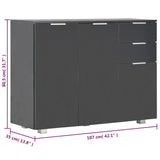 Sideboard High Gloss Black 107x35x80.5 cm 283719