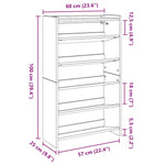 ZNTS Shoe Rack Sonoma Oak 60x25x100 cm Engineered Wood 859871