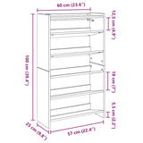 ZNTS Shoe Rack Sonoma Oak 60x25x100 cm Engineered Wood 859871