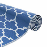 Outdoor Rug Quatrefoil ARAKIL Blue and White 400 x 300 cm 42003560