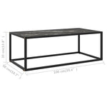 ZNTS Coffee Table Black with Black Marble Glass 100x50x35 cm 322882