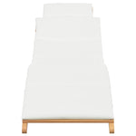 Sun Lounger Cream white 188 x 55 x 59 cm Solid teak wood 42008389