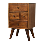 4 Drawer Multi Chestnut Bedside IN3278