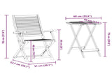 Folding Bistro Set Folding 3 pcs Brown Solid Acacia Wood 3375689