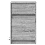 ZNTS Bedside Cabinet with LED Lights Grey Sonoma Engineered Wood 852017