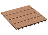 Decking Tile 11 pcs Teak 30 x 30 cm WPC 42046669