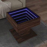 Coffee Table with LED Brown Oak 50x50x45 cm Engineered Wood 847531