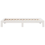 ZNTS Bed Frame without Mattress White 100x200 cm Solid Wood Pine 855323