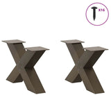 Coffee Table Legs X-Shaped 2 pcs Natural Steel 50x cm Steel 4012939