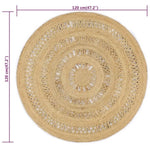 Handmade Rug Braided Jute 120 cm 133708