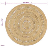Handmade Rug Braided Jute 120 cm 133708