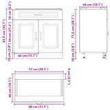 Kitchen Base Cabinet Lucca Sonoma Oak Engineered Wood 853740