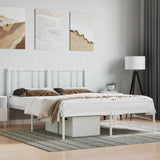 Metal Bed Frame without Mattress with Headboard White 140x190cm 352529