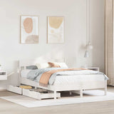 Bed Frame without Mattress White 120x200 cm Solid Wood Pine 3301870