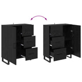 Highboard with Drawer 2 pcs Black Oak Engineered Wood and Glass 3416134