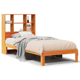 Bookcase Bed without Mattress Wax Brown 90x200cm Solid Wood Pine 3322577