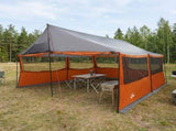 Family Tent with Roof Grey and Orange 450 x 400 x 265 cm 42028601