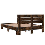 Bed Frame without Mattress Smoked Oak 140x200 cm 3280149